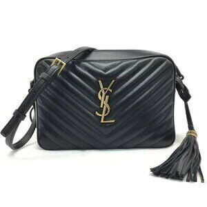 SAINT LAURENT Camera Shoulder Bag Leather Black